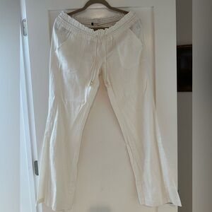 Roxy White Low Rise Leg Oceanside Pants